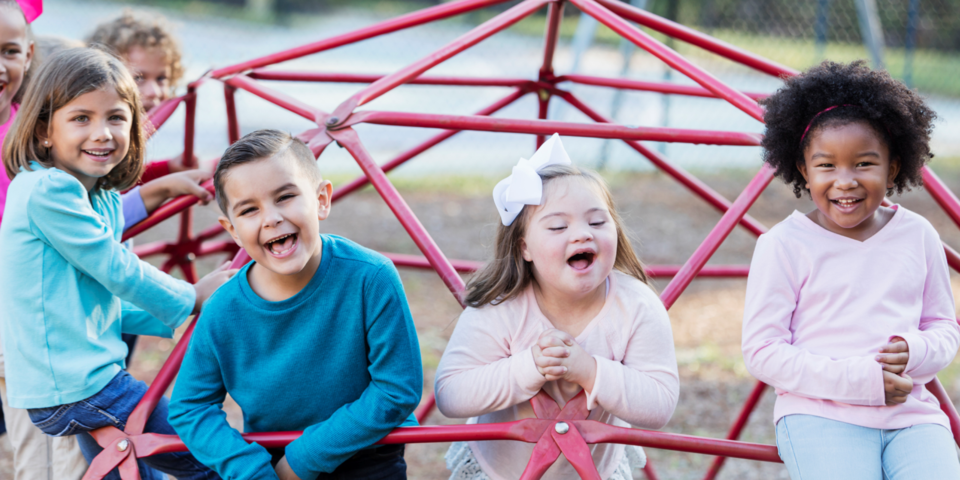 Kinderen in speeltuin